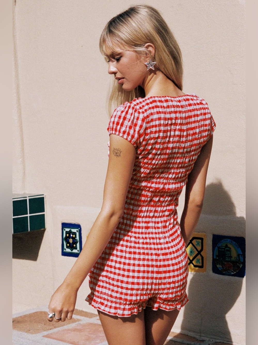 ❤️🍓🎀❤️ Princess Polly Bashful Playsuit Red Check ❤️